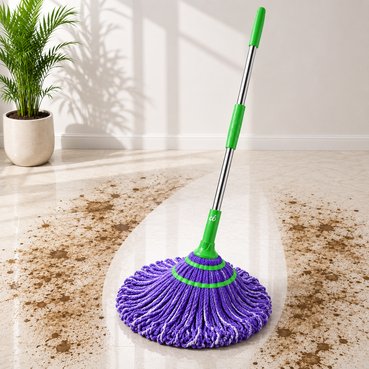 Crown Brushes Microfiber Twist Mop - Green Edition